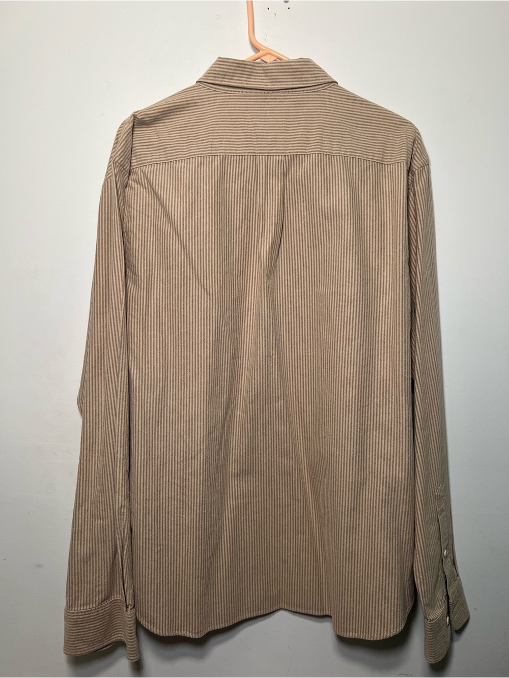 Pendleton Lowell Striped Button Down Shirt Tan Beige XL 100% Cotton - Picture 11 of 16